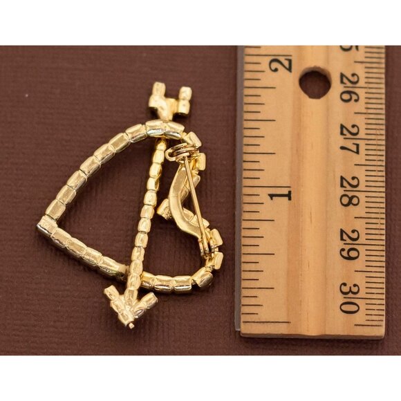 Vintage Red Rhinestone Lovestruck Heart Brooch - U19 - Picture 2 of 2